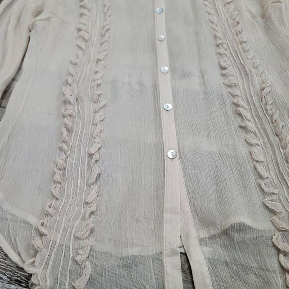Day Birger et Mikkelsen Sheer Silk Button-up Long Sleeve Blouse Size 38/M - Picture 5 of 7